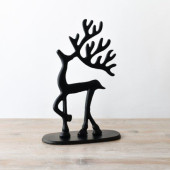 Standing Black Reindeer Ornament 30cm Modern Christmas Decoration